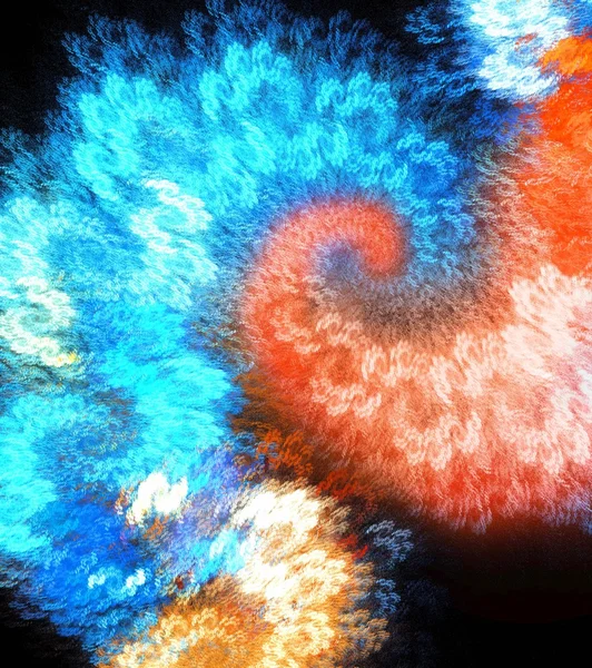 Světlé modré spirály fraktální pozadí obrázku — Stock fotografie