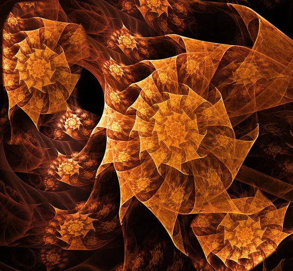 Abstract oranje en gele fractal illustratie — Stockfoto