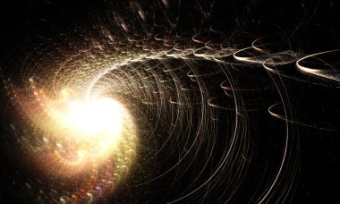 turuncu ve sarı fraktal illüstrasyon soyut