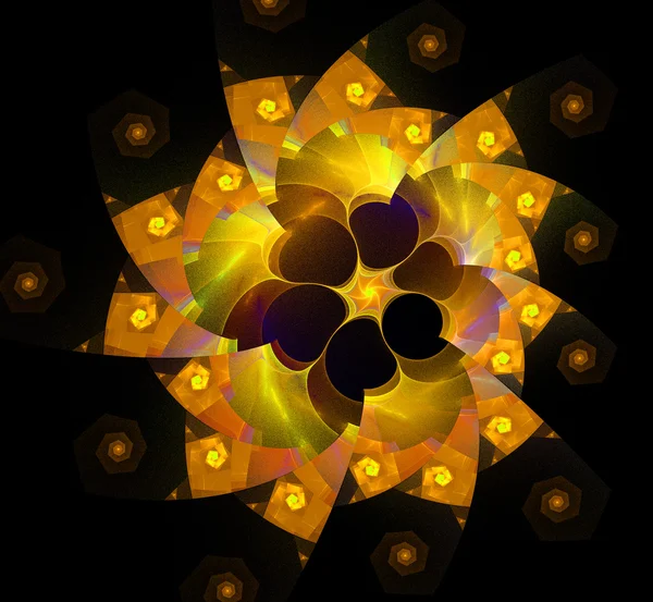 Ilustración fractal abstracta naranja y amarillo —  Fotos de Stock