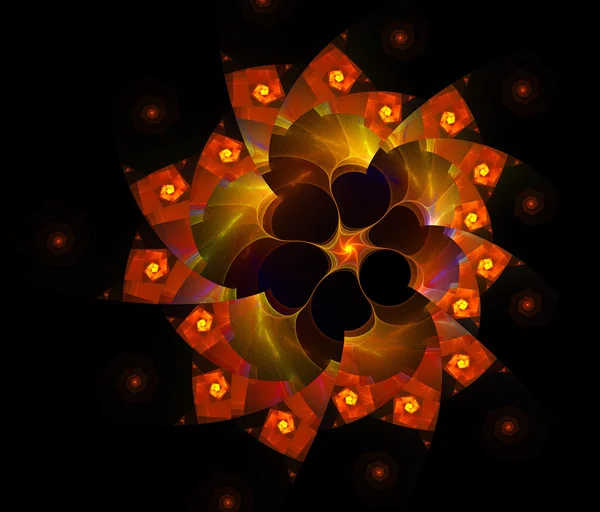 Fantasy orange background illustration detailed fractal — Stock Photo, Image