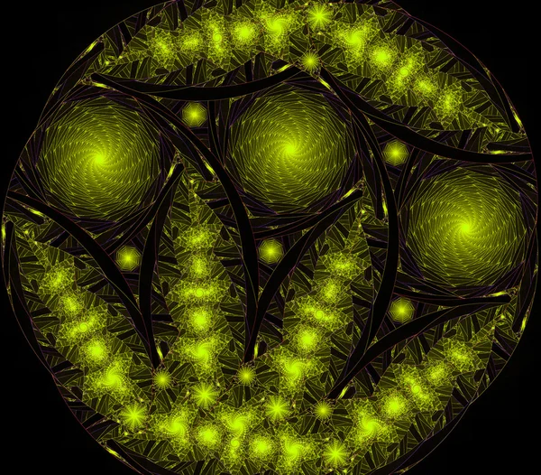 Ilustración fractal abstracta en colores amarillos — Foto de Stock