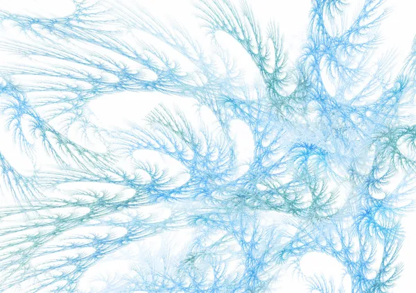 Vinterblå farger fraktal abstrakt hvit bakgrunn – stockfoto