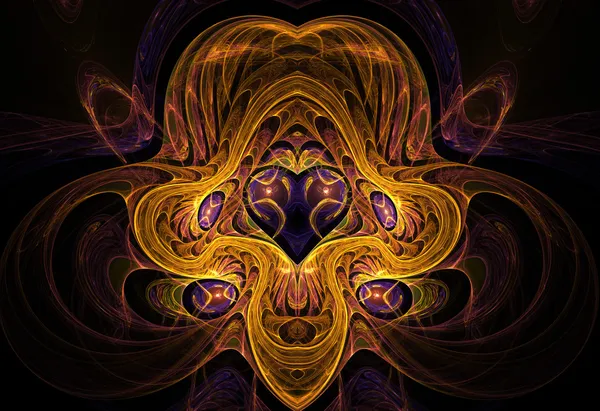 soyut turuncu ve sarı fraktal arka plan techno