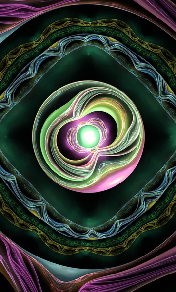 Fraktal kolorowy koła ornament ilustracja — Zdjęcie stockowe