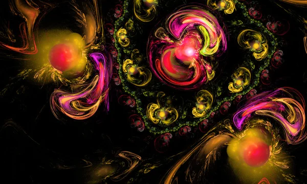 Colorido fractal círculos ornamento ilustração — Fotografia de Stock