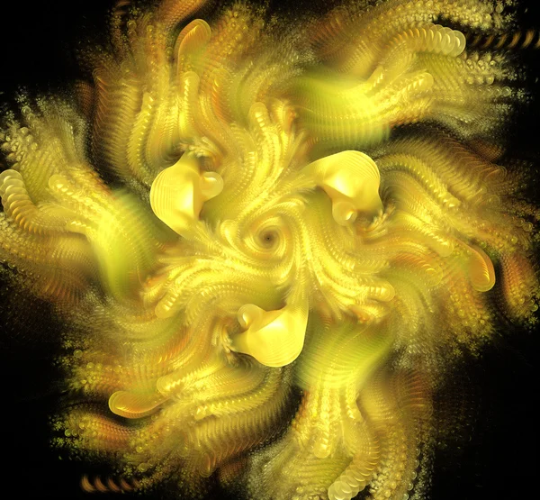 Ilustración fractal abstracta naranja y amarillo — Foto de Stock