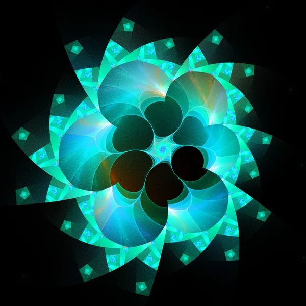 Grön abstrakt cirkel fraktal bakgrund illustration — Stockfoto