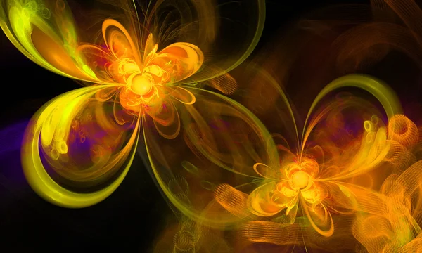 Fantasy orange background illustration detailed fractal — Stock Photo, Image