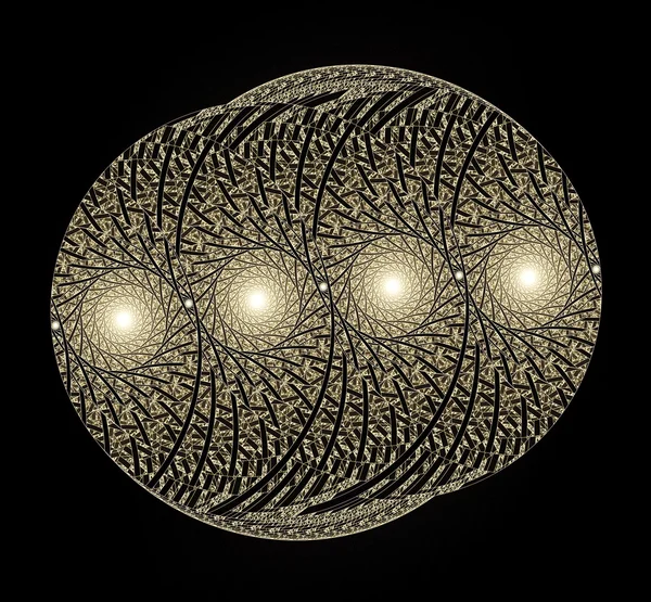 soyut fraktal resimde sarı renklerde