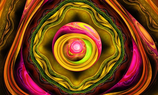 Colorato cerchi frattali ornamento illustrazione — Foto Stock