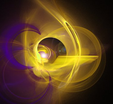 Sarı fraktal alanı stili illüstrasyon soyut