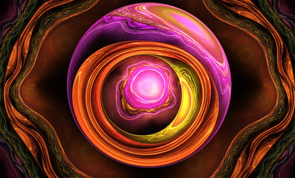 Colorido fractal círculos ornamento ilustração — Fotografia de Stock