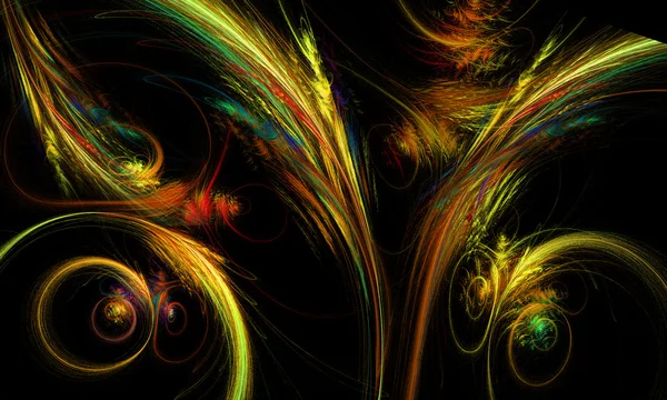 Abstract oranje en gele fractal illustratie — Stockfoto