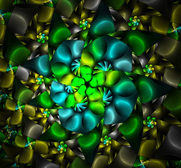Abstracto verde ilustración fractal estilo —  Fotos de Stock