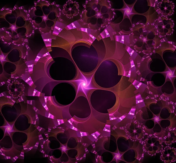 Dark circle fractal flower colorful abstract illustration — Stock Photo, Image