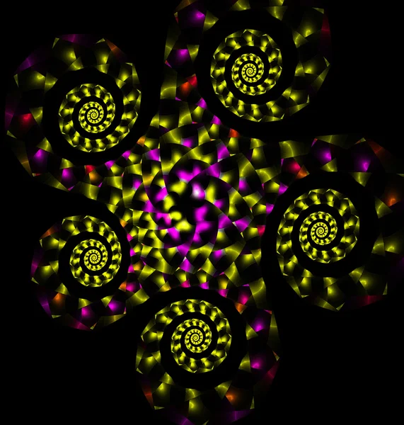 黄色い色の抽象的なフラクタル図 — ストック写真