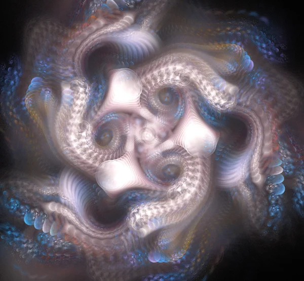 抽象的な白真珠フラクタル図 — ストック写真