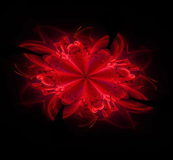 Fundo fractal vermelho ilustração abstrata — Fotografia de Stock