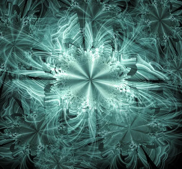 青フラクタル snowflack クリスマス背景を抽象化します。 — ストック写真