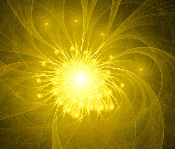 Ilustração fractal abstrato amarelo — Fotografia de Stock