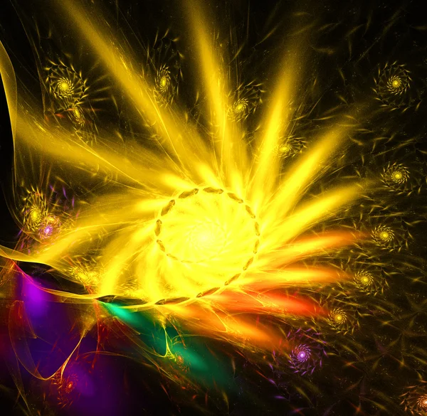 Yellow abstract fractal illustration — Zdjęcie stockowe