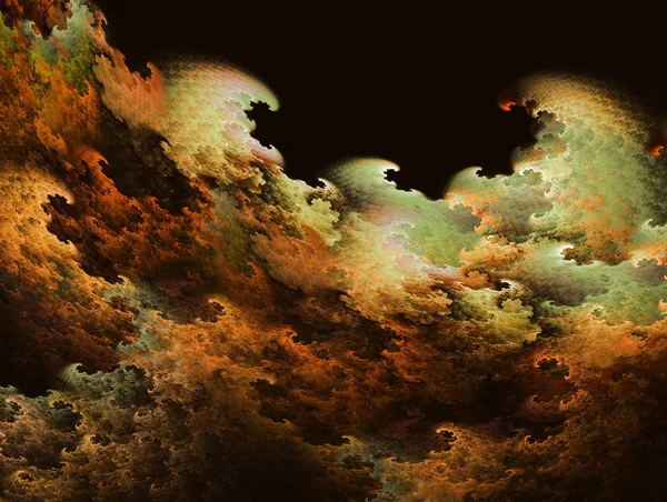 Abstract oranje en gele fractal achtergrond techno — Stockfoto