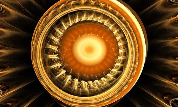 soyut turuncu daire fraktal illüstrasyon