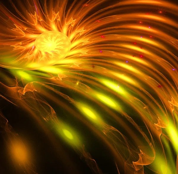 Ilustração fractal abstrato amarelo — Fotografia de Stock