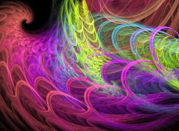 Abstrakt färgglada fraktal fluffiga våg — Stockfoto