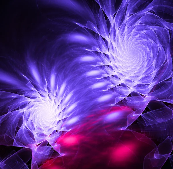 Illustration de fond fractale violette colorée sur fond noir — Photo