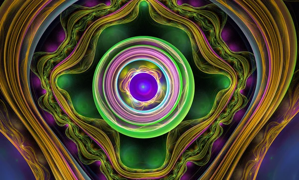 Colorido fractal círculos ornamento ilustração — Fotografia de Stock