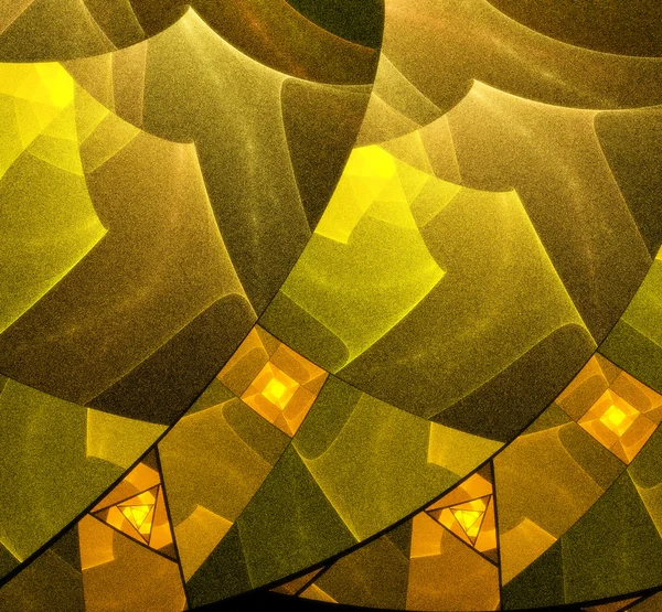 黄色の抽象的なフラクタルの図 — ストック写真
