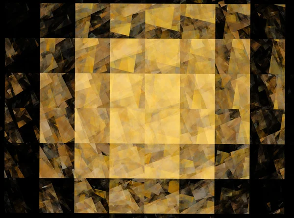 Геометрична жовта абстрактна фрактальна ілюстрація — стокове фото