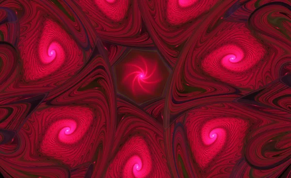 Röda färger spiraler fraktal illustration — Stockfoto