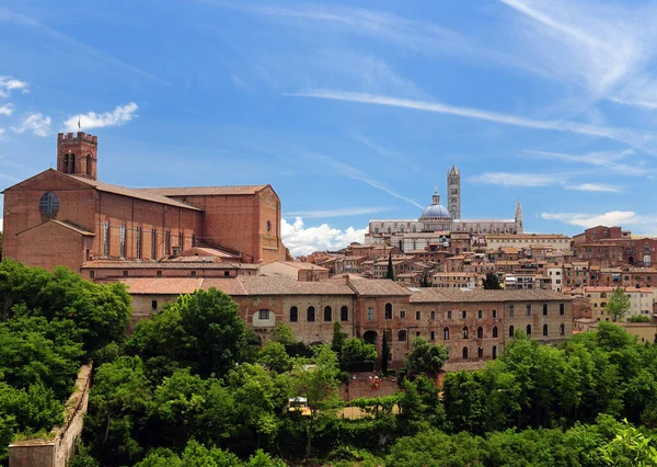Cityscape Siena Toscana Itália Com Famosa Catedral San Domenica Igreja — Fotografia de Stock