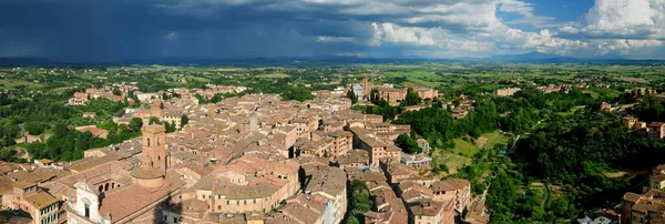 Vista Torre Del Mangia Para Cidade Velha Siena Toscana Itália — Fotografia de Stock