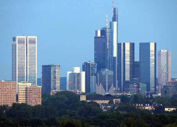 Blick Vom Taunus Auf Die Skyline Der Bankenstadt Frankfurt Main — Stockfoto