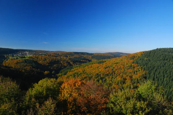 View Fort Reifenberg Autumn Colors Taunus Mountains Hesse Germany Beautiful — Stockfoto