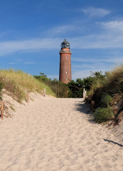 View Beach Lighthouse Darsser Ort Germany Beautiful Sunny Summer Day — Stock Photo, Image