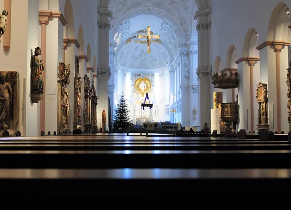 Богатый Интерьер Католической Церкви Святого Килиана Немецком Городе Фетбург — стоковое фото
