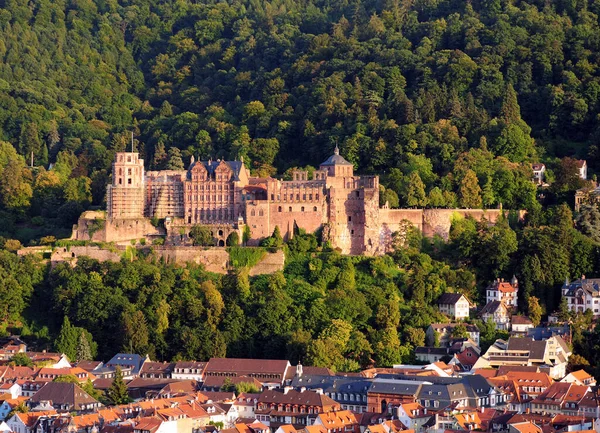 Vista Para Famoso Castelo Heidelberg Alta Acima Cidade Velha Alemanha — Fotografia de Stock