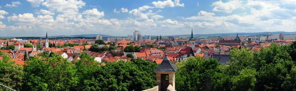 Cityscape Erfurt Alemanha Belo Dia Verão Ensolarado Com Céu Azul — Fotografia de Stock