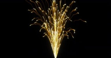 Gerçek Havai fişek gösterisi. Yeni yıl için 4K çözünürlükte renkli havai fişekler.