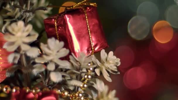 Incredibile Interno Natale Con Una Vista Finestra Una Bufera Neve — Video Stock