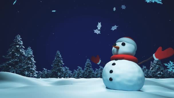 Harika Bir Noel Manzarası Bir Kar Fırtınası Manzarası Animasyon Yeni — Stok video