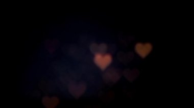 Sevgililer Günü Pembe Kırmızı Animasyon Kalpleri Aşk Kalplerini selamlıyor. Bokeh şenliği, ışıltı, sevgililer günü için kalpler, sevgililer günü, evlilik yıldönümü kusursuz arka plan.