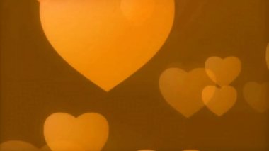 Sevgililer Günü Pembe Kırmızı Animasyon Kalpleri Aşk Kalplerini selamlıyor. Bokeh şenliği, ışıltı, sevgililer günü için kalpler, sevgililer günü, evlilik yıldönümü kusursuz arka plan.