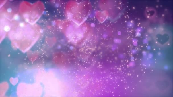 San Valentino Rosa Rosso Animazione Cuori Saluto Amore Cuori Festivo — Video Stock