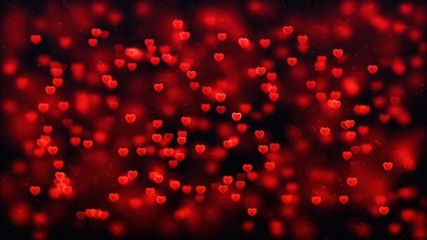 Dia Dos Namorados Pink Red Animation Hearts Cumprimentando Corações Amor — Vídeo de Stock